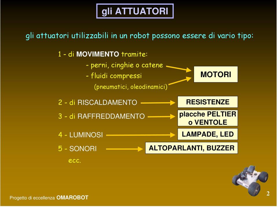 (pneumatici, oleodinamici) MOTORI 2 - di RISCALDAMENTO RESISTENZE 3 - di