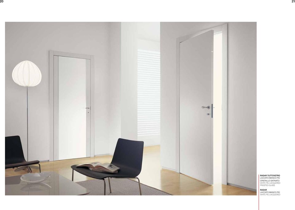 WHITE PIÙ LACQUERED FROSTED GLASS