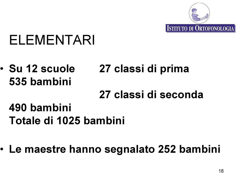 seconda 490 bambini Totale di 1025