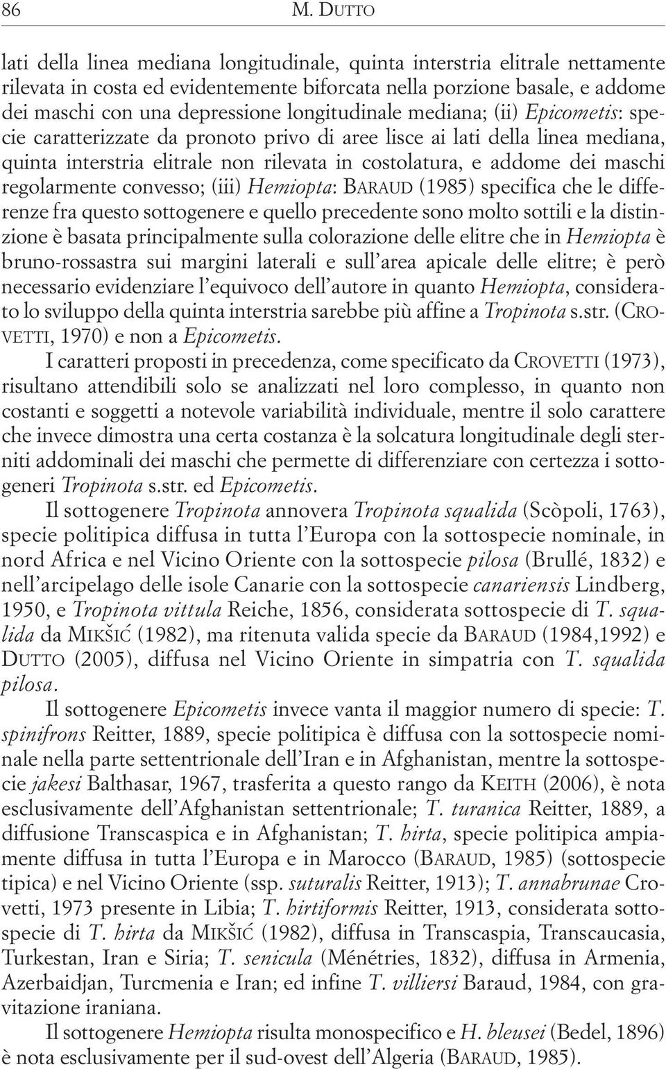 regolarmente convesso; (iii) Hemiopta: BARAUD (1985) specifica che le differenze fra questo sottogenere e quello precedente sono molto sottili e la distinzione è basata principalmente sulla