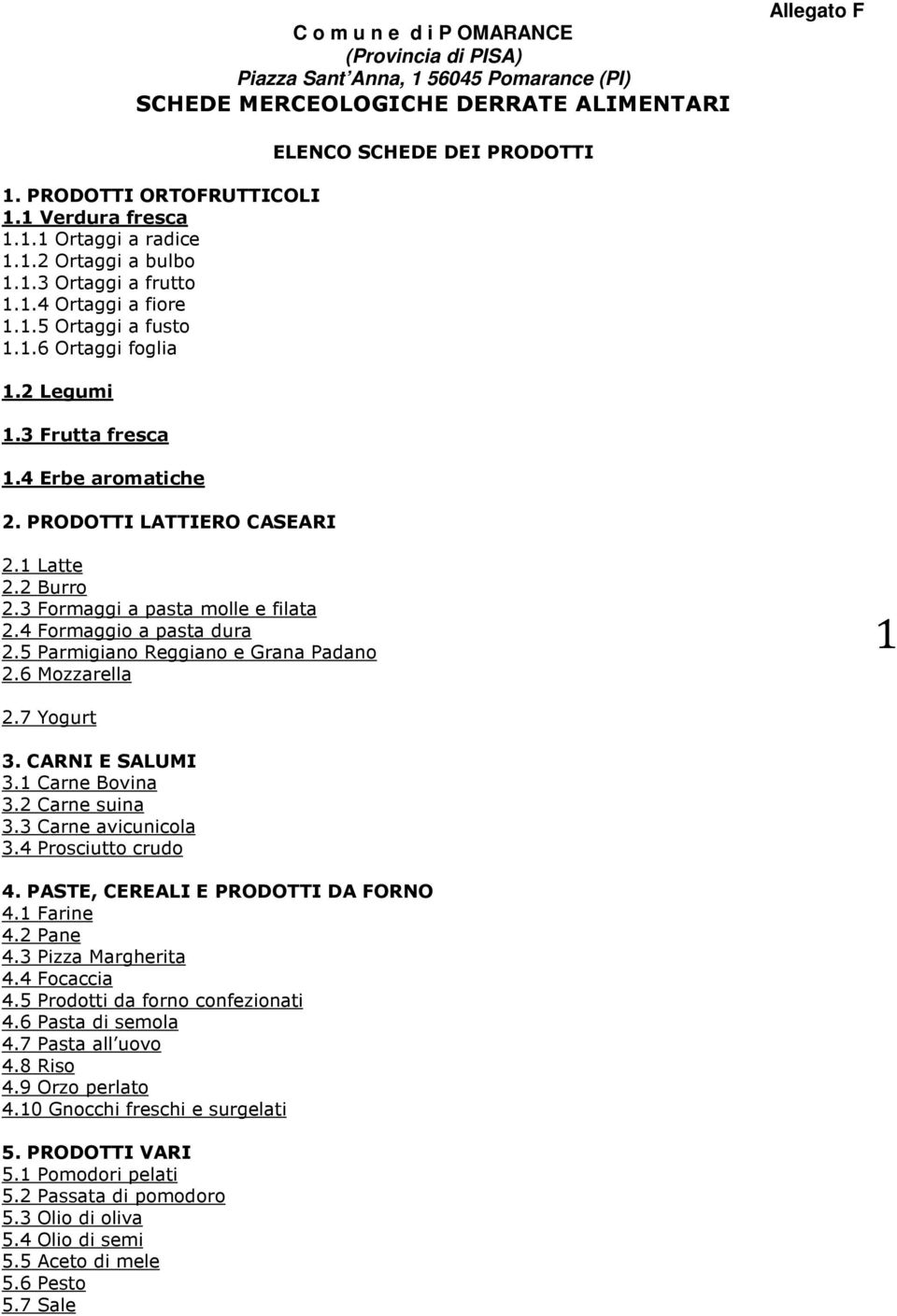 PRODOTTI LATTIERO CASEARI ELENCO SCHEDE DEI PRODOTTI 2.1 Latte 2.2 Burro 2.3 Formaggi a pasta molle e filata 2.4 Formaggio a pasta dura 2.5 Parmigiano Reggiano e Grana Padano 2.6 Mozzarella 1 2.