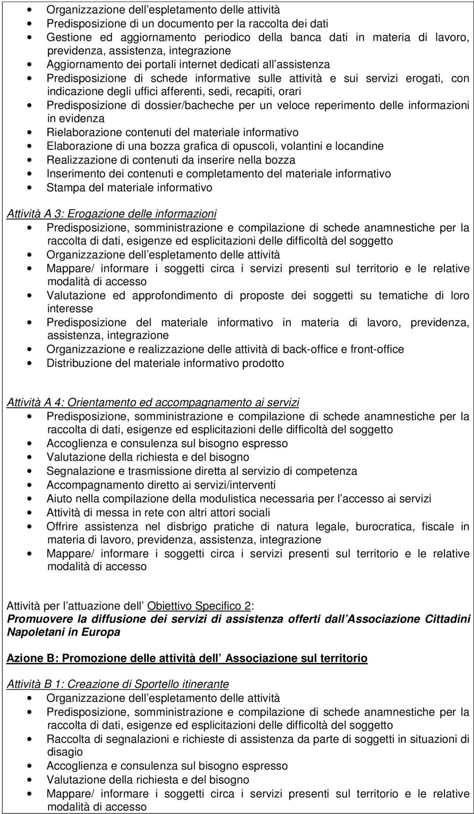 sedi, recapiti, orari Predisposizione di dossier/bacheche per un veloce reperimento delle informazioni in evidenza Rielaborazione contenuti del materiale informativo Elaborazione di una bozza grafica