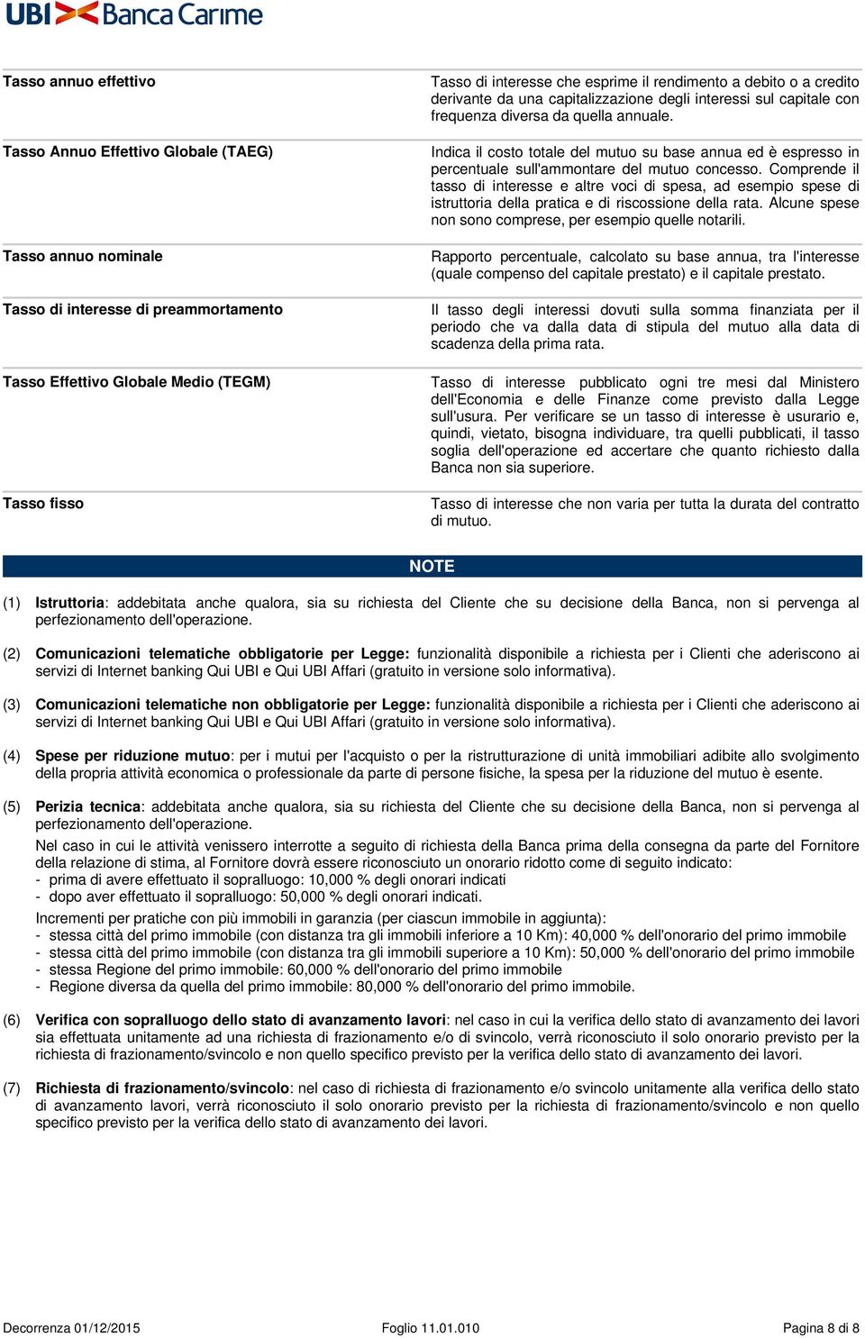 Indica il costo totale del mutuo su base annua ed è espresso in percentuale sull'ammontare del mutuo concesso.