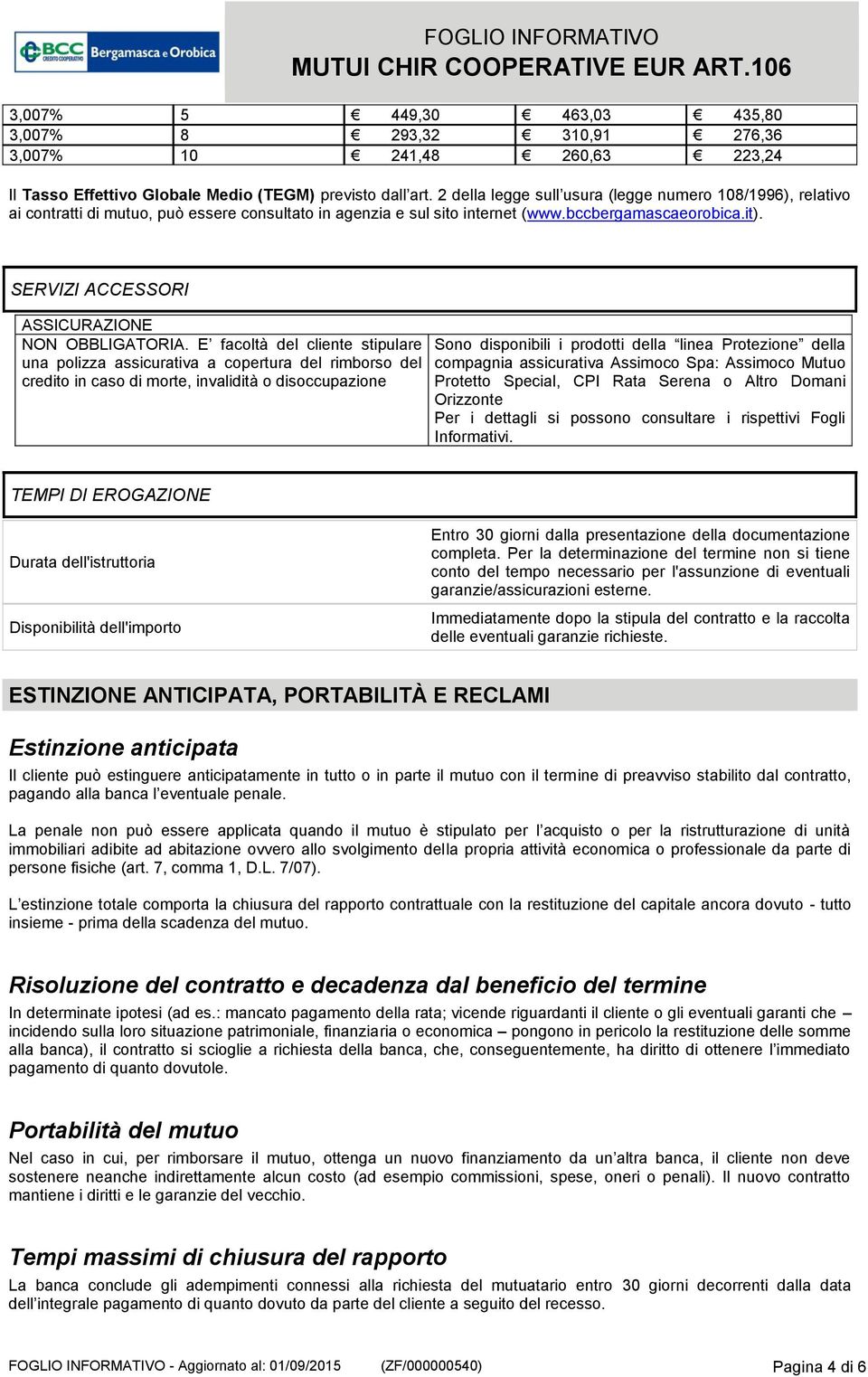 SERVIZI ACCESSORI ASSICURAZIONE NON OBBLIGATORIA.