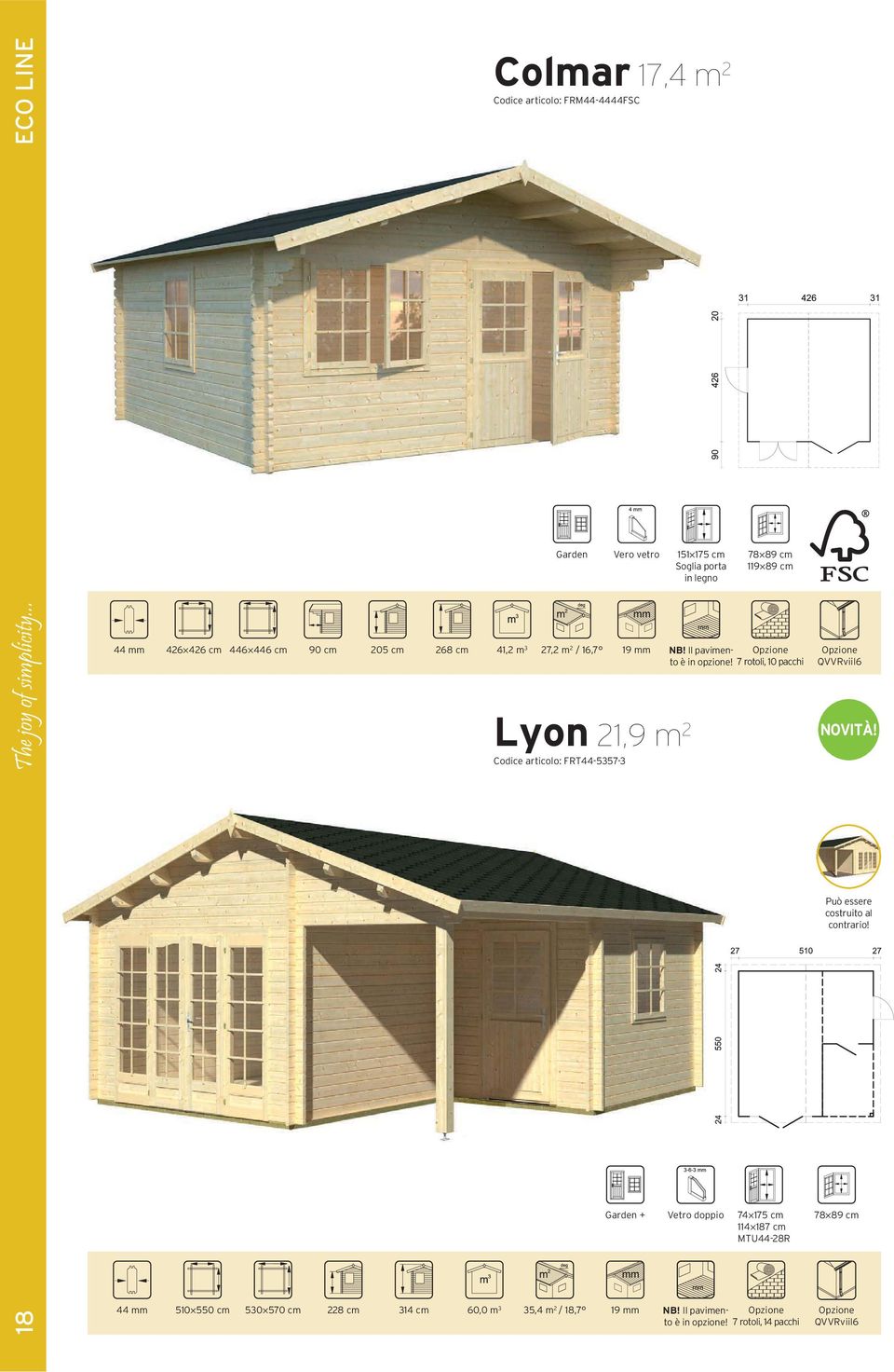 cm 268 cm 41,2 m 3 27,2 m 2 / 16,7 19 mm Il pavimento è in opzione!