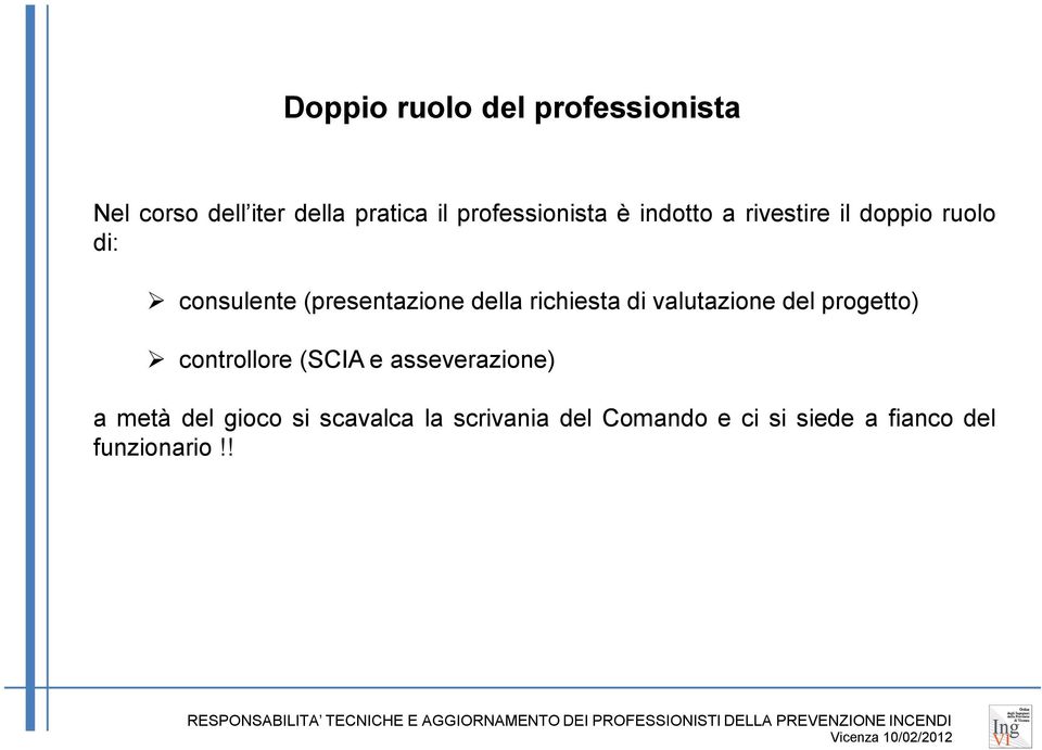 (presentazione della richiesta di valutazione del progetto) controllore (SCIA e