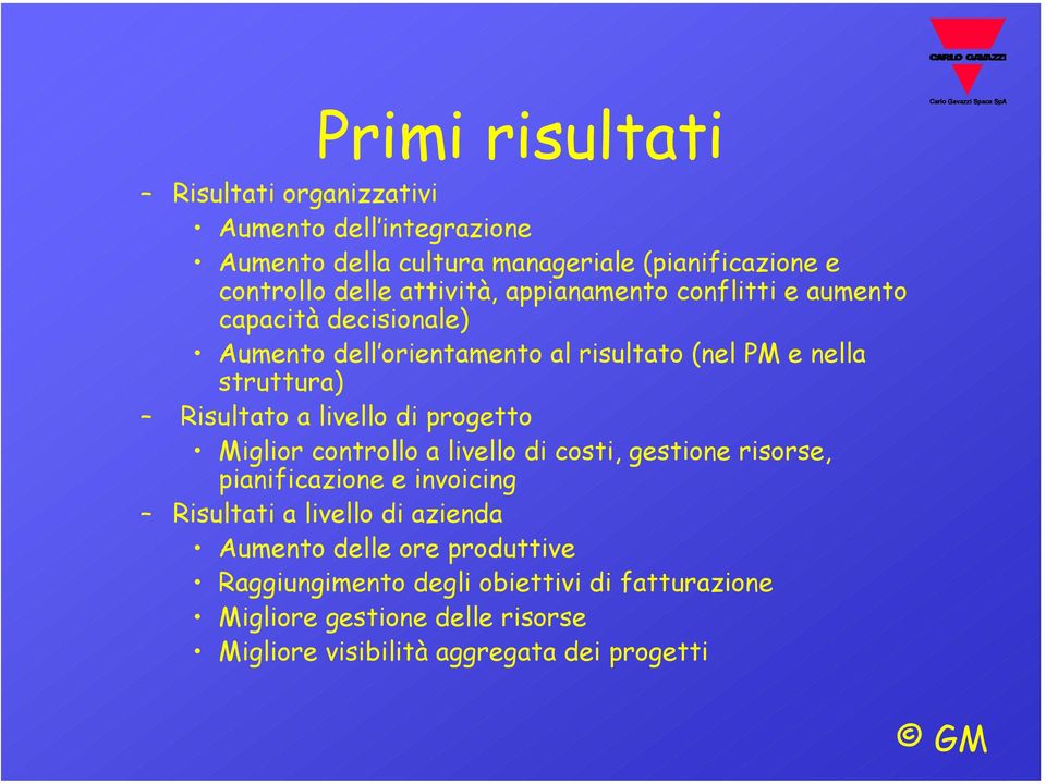 a livello di progetto Miglior controllo a livello di costi, gestione risorse, pianificazione e invoicing Risultati a livello di azienda