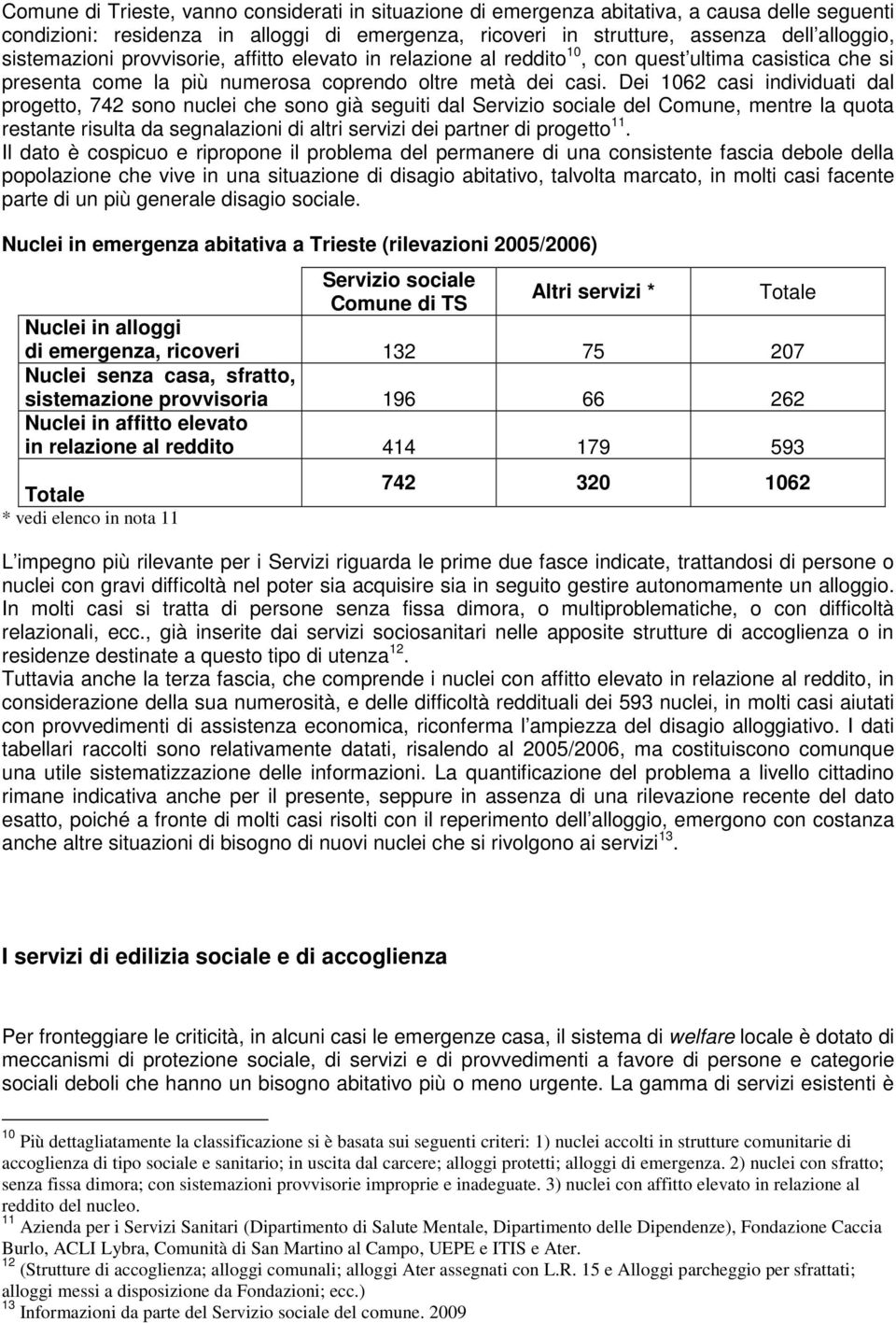 Dei 1062 casi individuati dal progetto, 742 sono nuclei che sono già seguiti dal Servizio sociale del Comune, mentre la quota restante risulta da segnalazioni di altri servizi dei partner di progetto