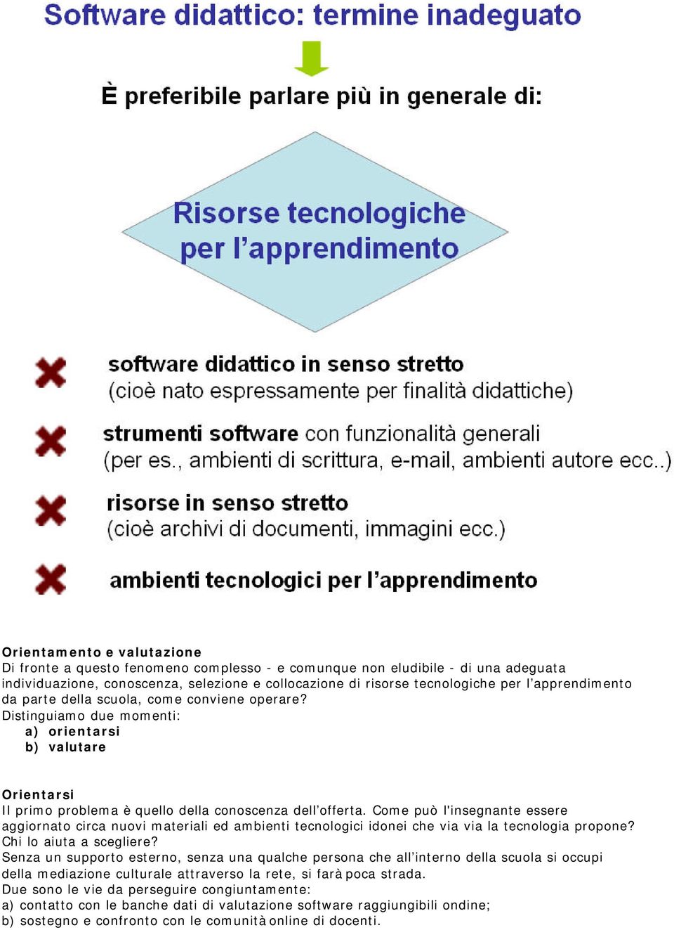 Come può l'insegnante essere aggiornato circa nuovi materiali ed ambienti tecnologici idonei che via via la tecnologia propone? Chi lo aiuta a scegliere?