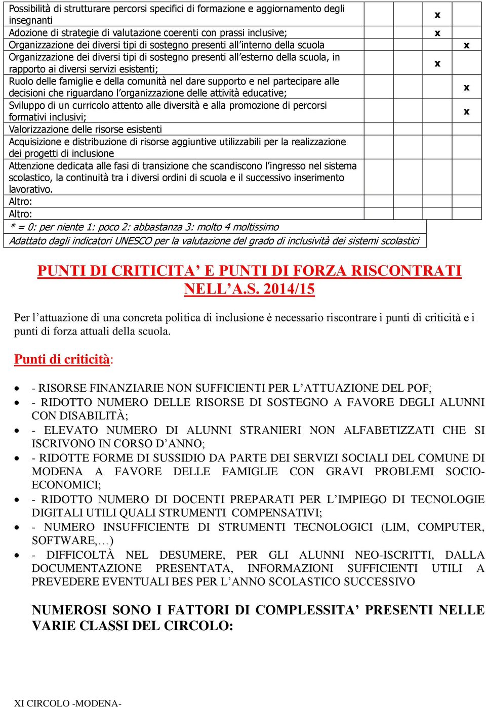 comunità nel dare supporto e nel partecipare alle decisioni che riguardano l organizzazione delle attività educative; Sviluppo di un curricolo attento alle diversità e alla promozione di percorsi