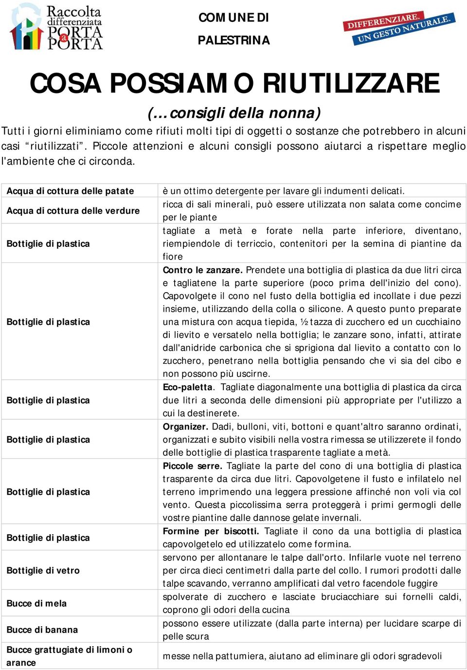 Acqua di cottura delle patate Acqua di cottura delle verdure Bottiglie di vetro Bucce di mela Bucce di banana Bucce grattugiate di limoni o arance è un ottimo detergente per lavare gli indumenti