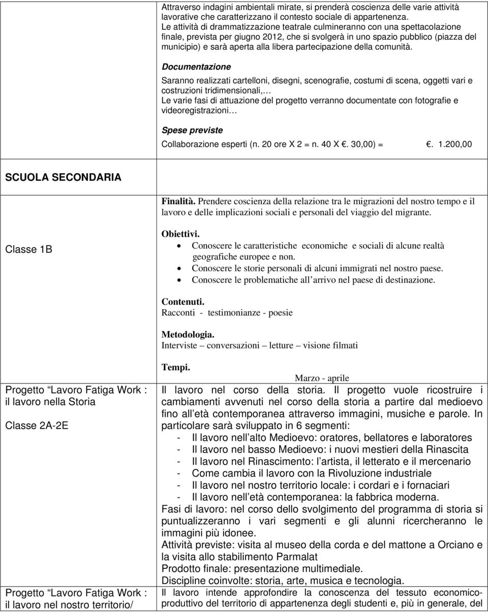 partecipazione della comunità.