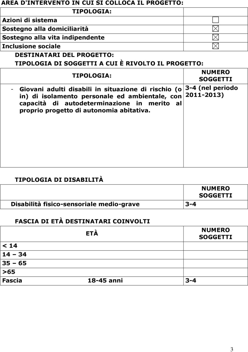 personale ed ambientale, con capacità di autodeterminazione in merito al proprio progetto di autonomia abitativa.