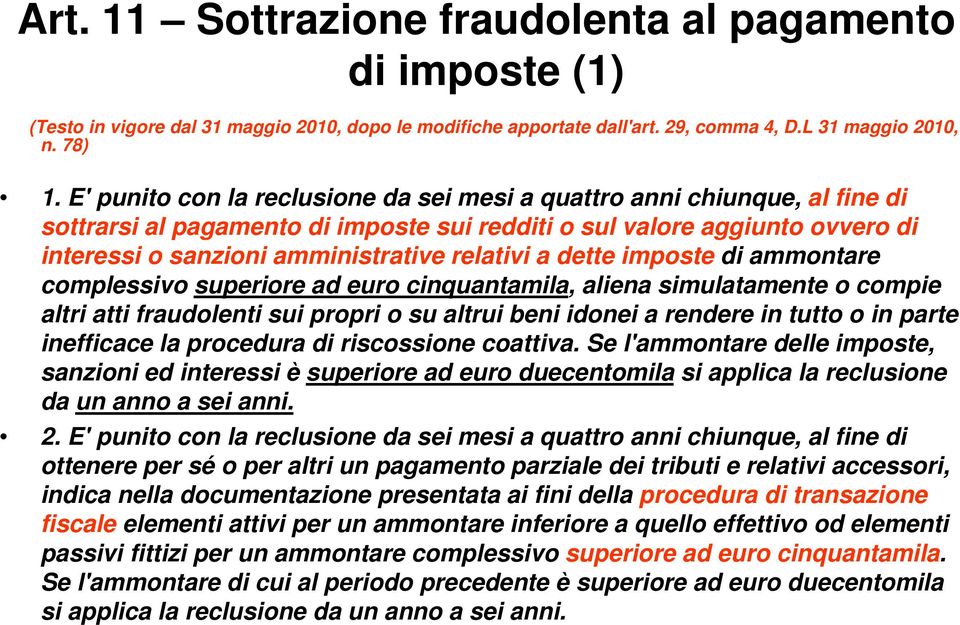 a dette imposte di ammontare complessivo superiore ad euro cinquantamila, aliena simulatamente o compie altri atti fraudolenti sui propri o su altrui beni idonei a rendere in tutto o in parte