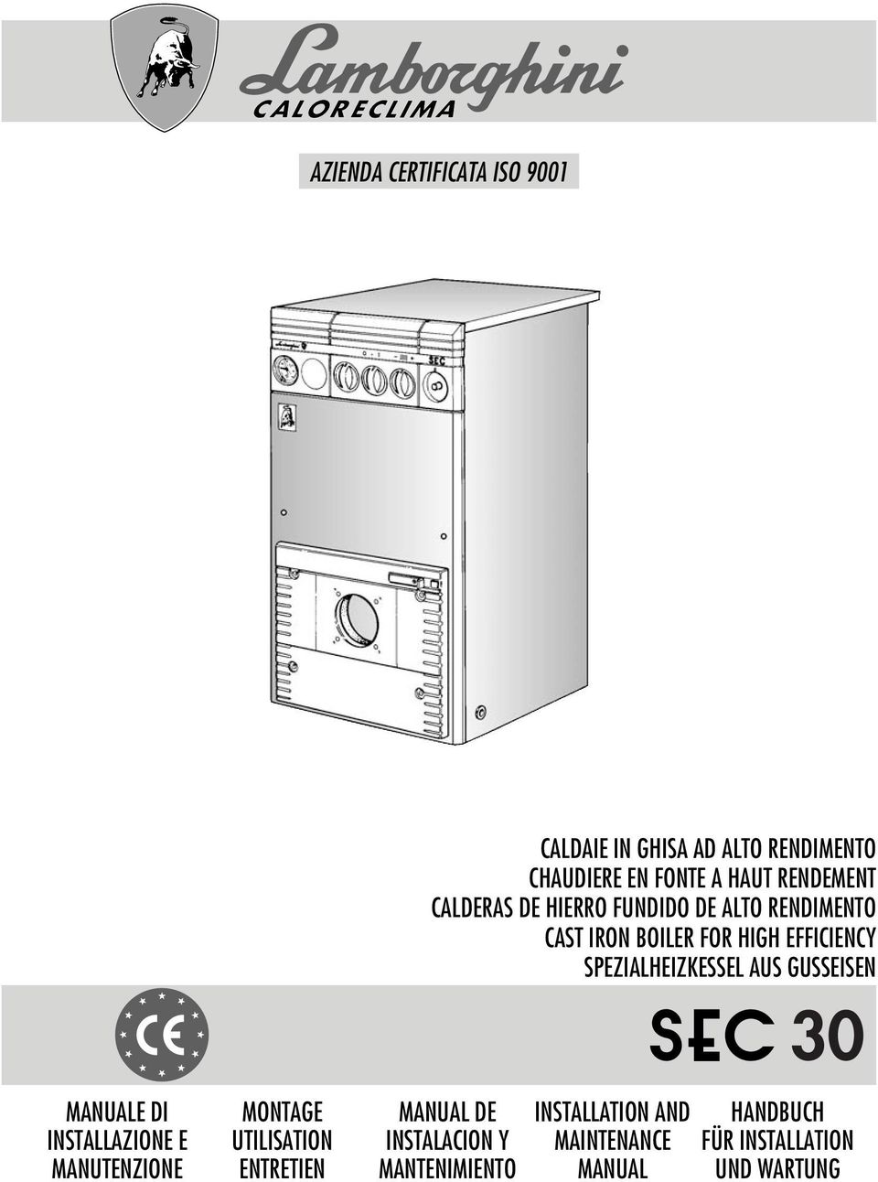 DE ALTO RENDIMENTO CAST IRON BOILER FOR HIGH EFFICIENCY SPEZIALHEIZKESSEL AUS GUSSEISEN MANUAL DE