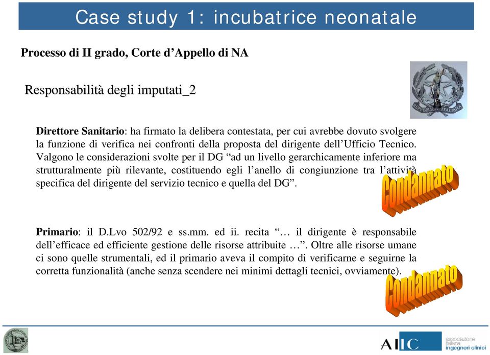 Valgono le considerazioni svolte per il DG ad un livello gerarchicamente inferiore ma strutturalmente più rilevante, costituendo egli l anello di congiunzione tra l attività specifica del dirigente