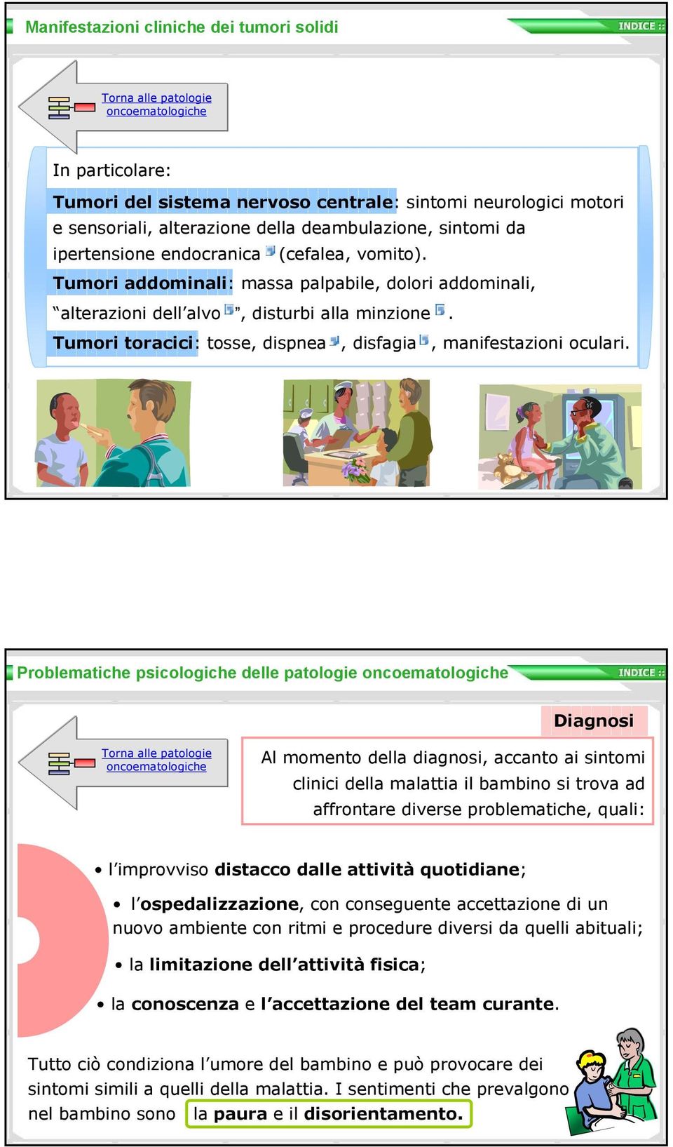 Tumori toracici: tosse, dispnea, disfagia, manifestazioni oculari.