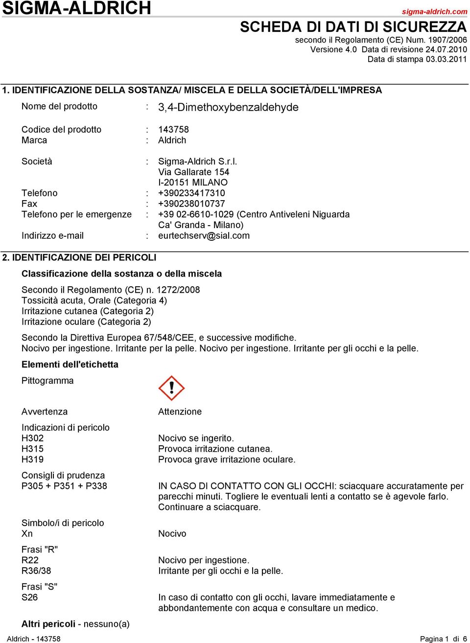 prodotto : 3,4-Dimethoxybenzald