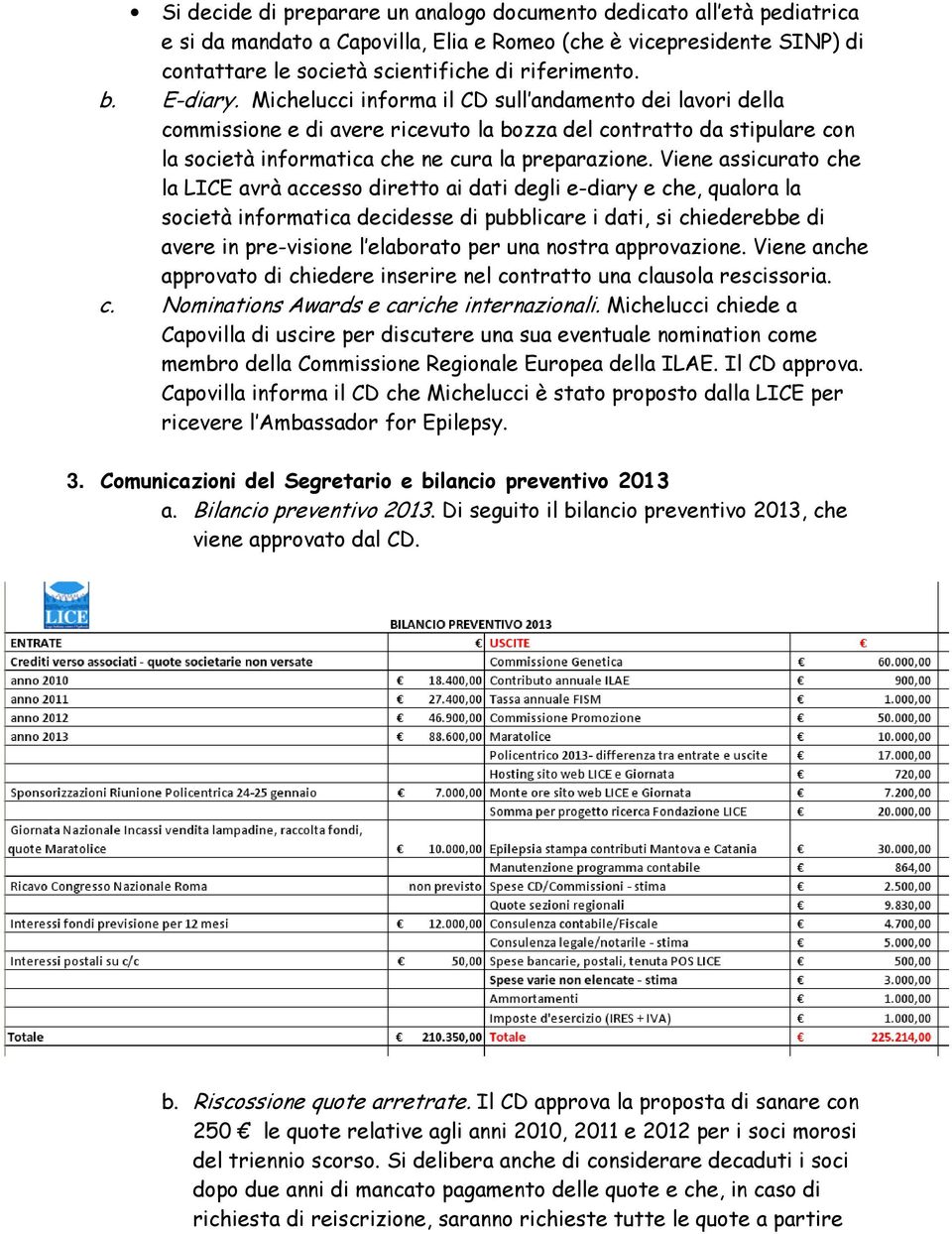 Viene assicurato che la LICE avrà accesso diretto ai dati degli e-diary e che, qualora la società informatica decidesse di pubblicare i dati, si chiederebbe di avere in pre-visione l elaborato per