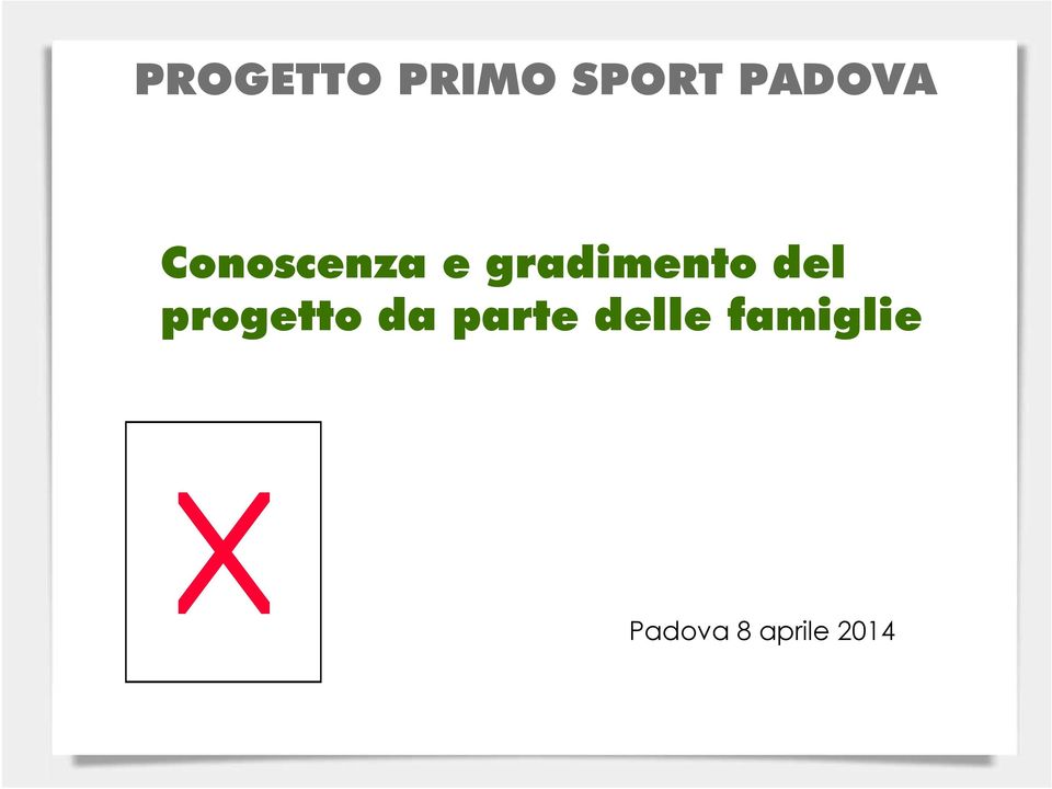 progetto da parte