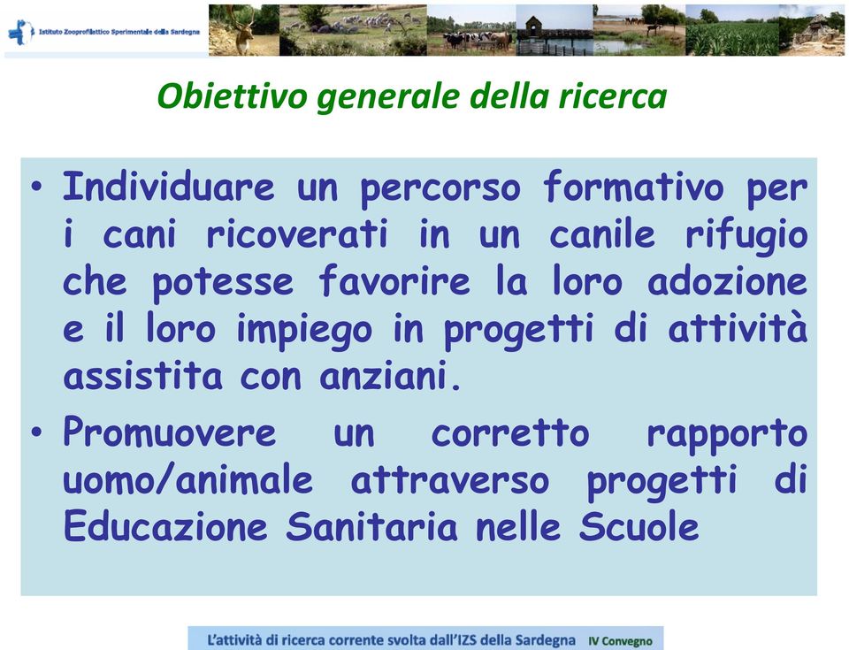 loro impiego in progetti di attività assistita con anziani.