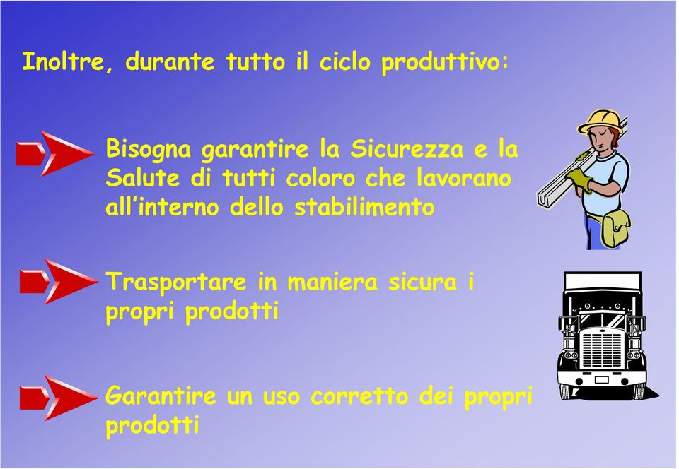 lavorano all interno dello stabilimento Trasportare in