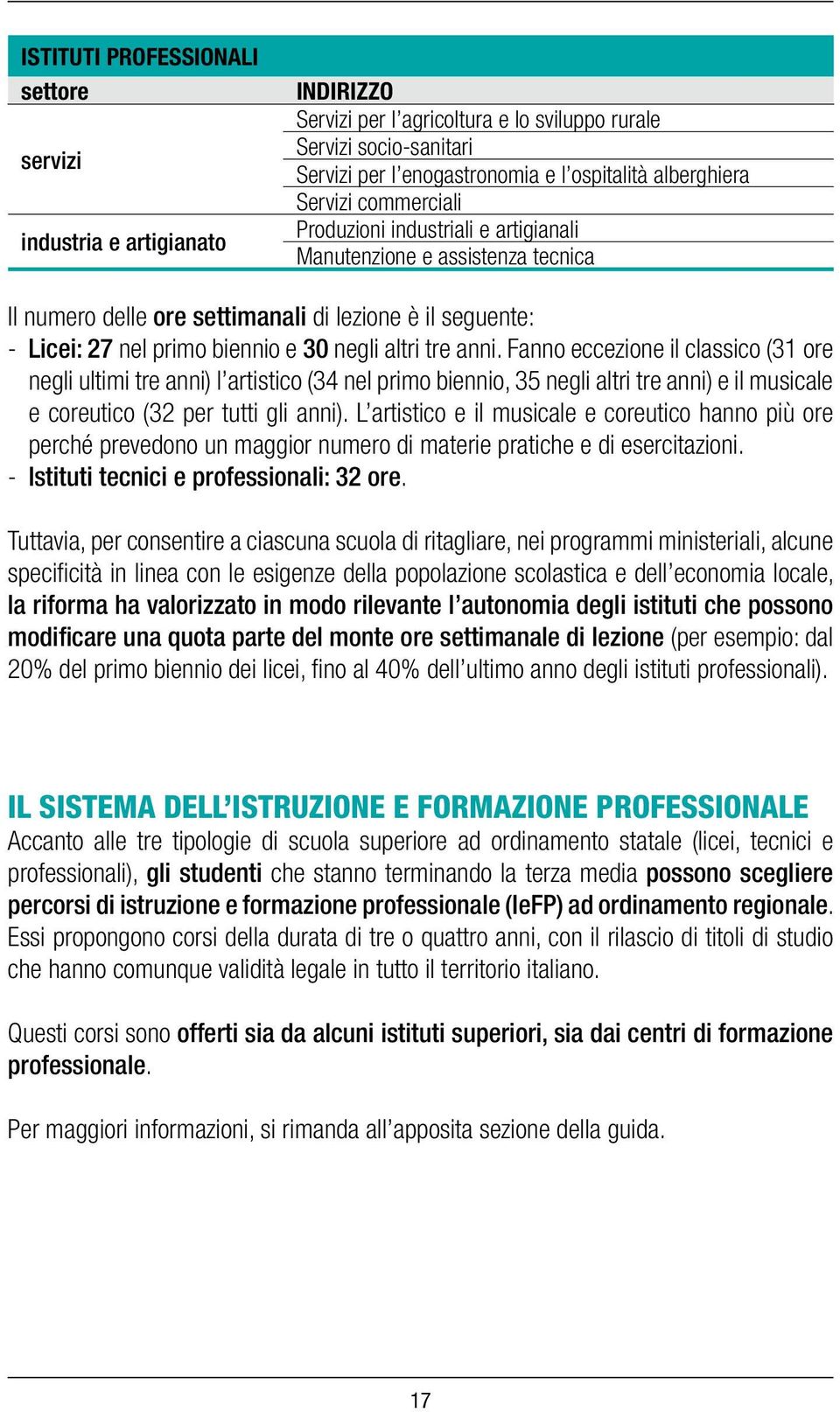 anni. Fanno eccezione il classico (31 ore negli ultimi tre anni) l artistico (34 nel primo biennio, 35 negli altri tre anni) e il musicale e coreutico (32 per tutti gli anni).