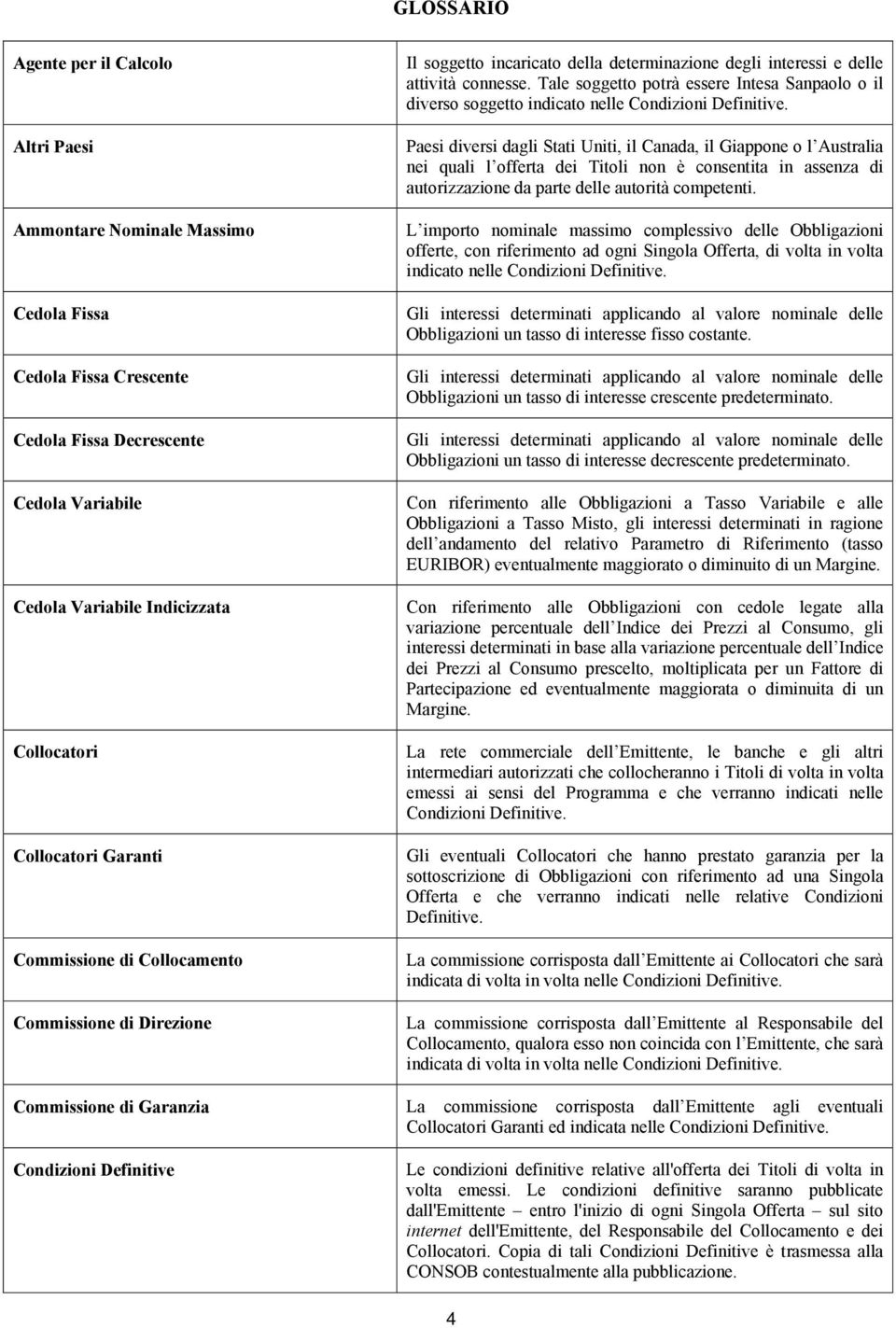 Tale soggetto potrà essere Intesa Sanpaolo o il diverso soggetto indicato nelle Condizioni Definitive.