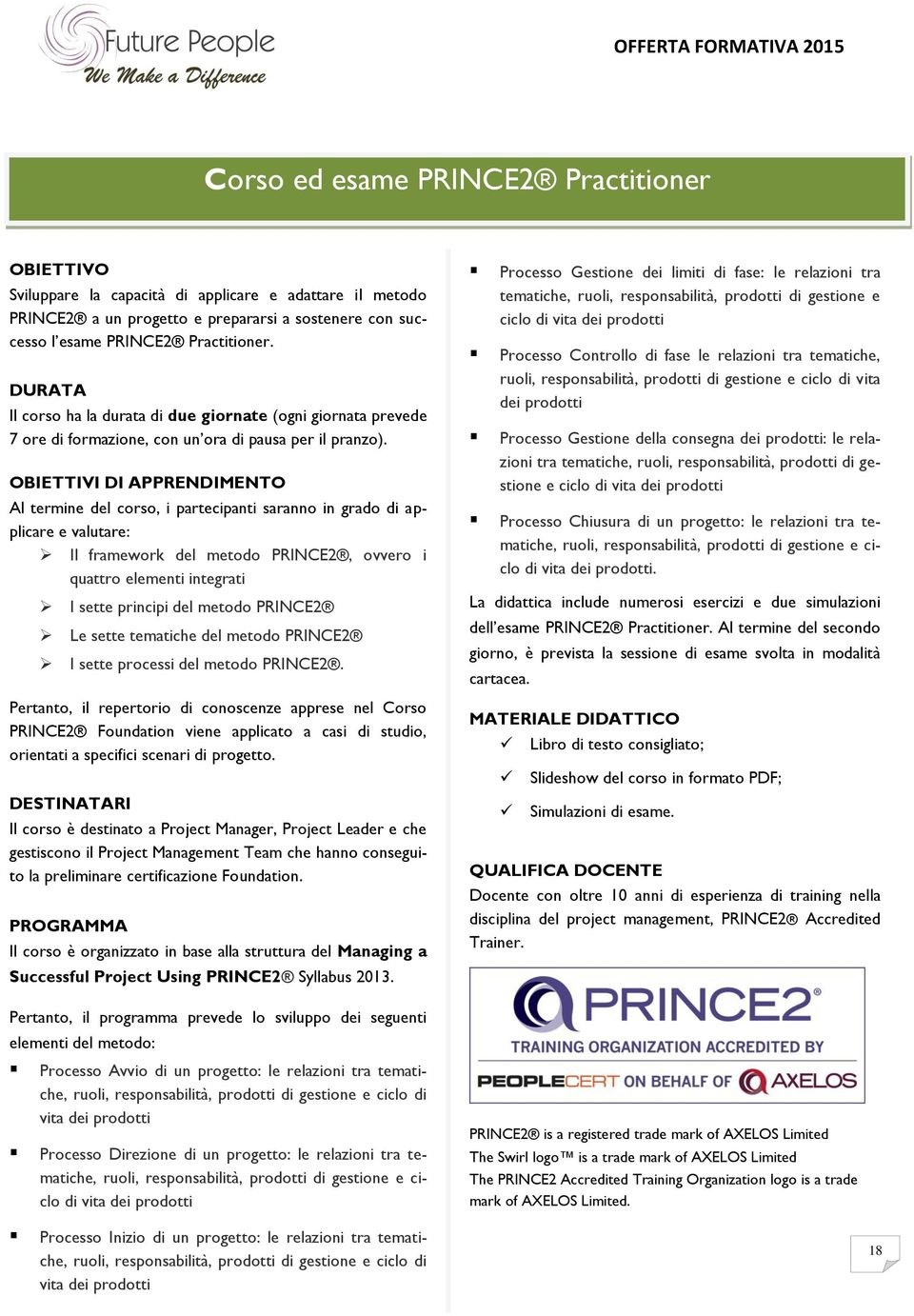 integrati I sette principi del metodo PRINCE2 Le sette tematiche del metodo PRINCE2 I sette processi del metodo PRINCE2.