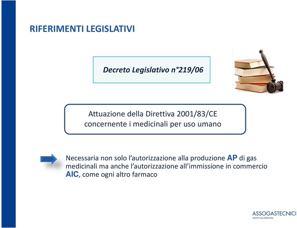 non solo l autorizzazione alla produzione AP di gas medicinali ma anche