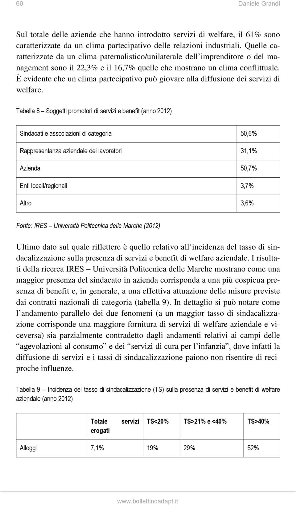 È evidente che un clima partecipativo può giovare alla diffusione dei servizi di welfare.