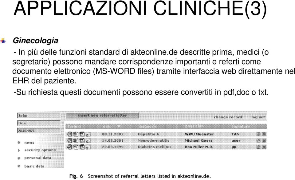 referti come documento elettronico (MS-WORD files) tramite interfaccia web direttamente