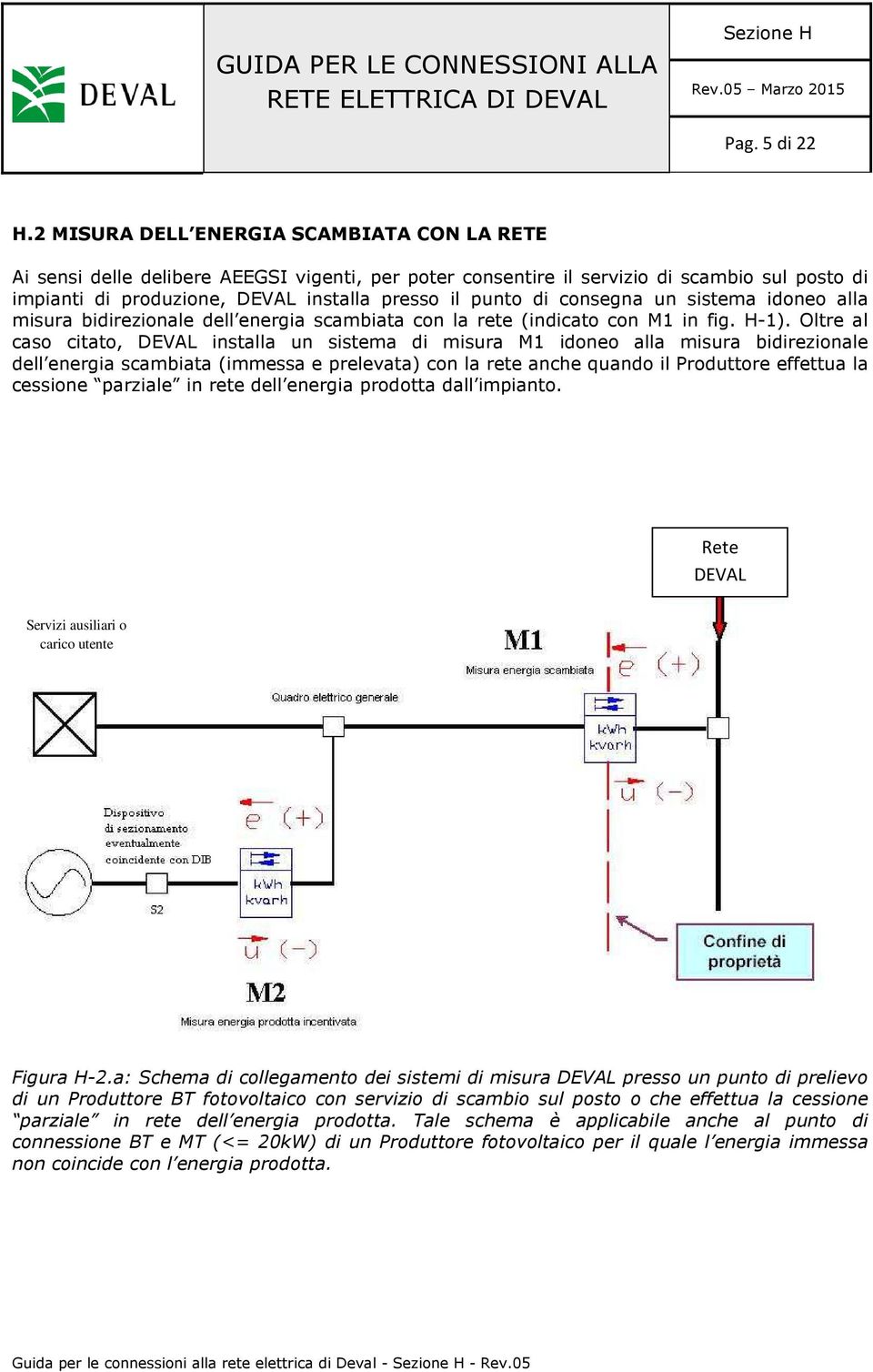 consegna un sistema idoneo alla misura bidirezionale dell energia scambiata con la rete (indicato con M1 in fig. H-1).