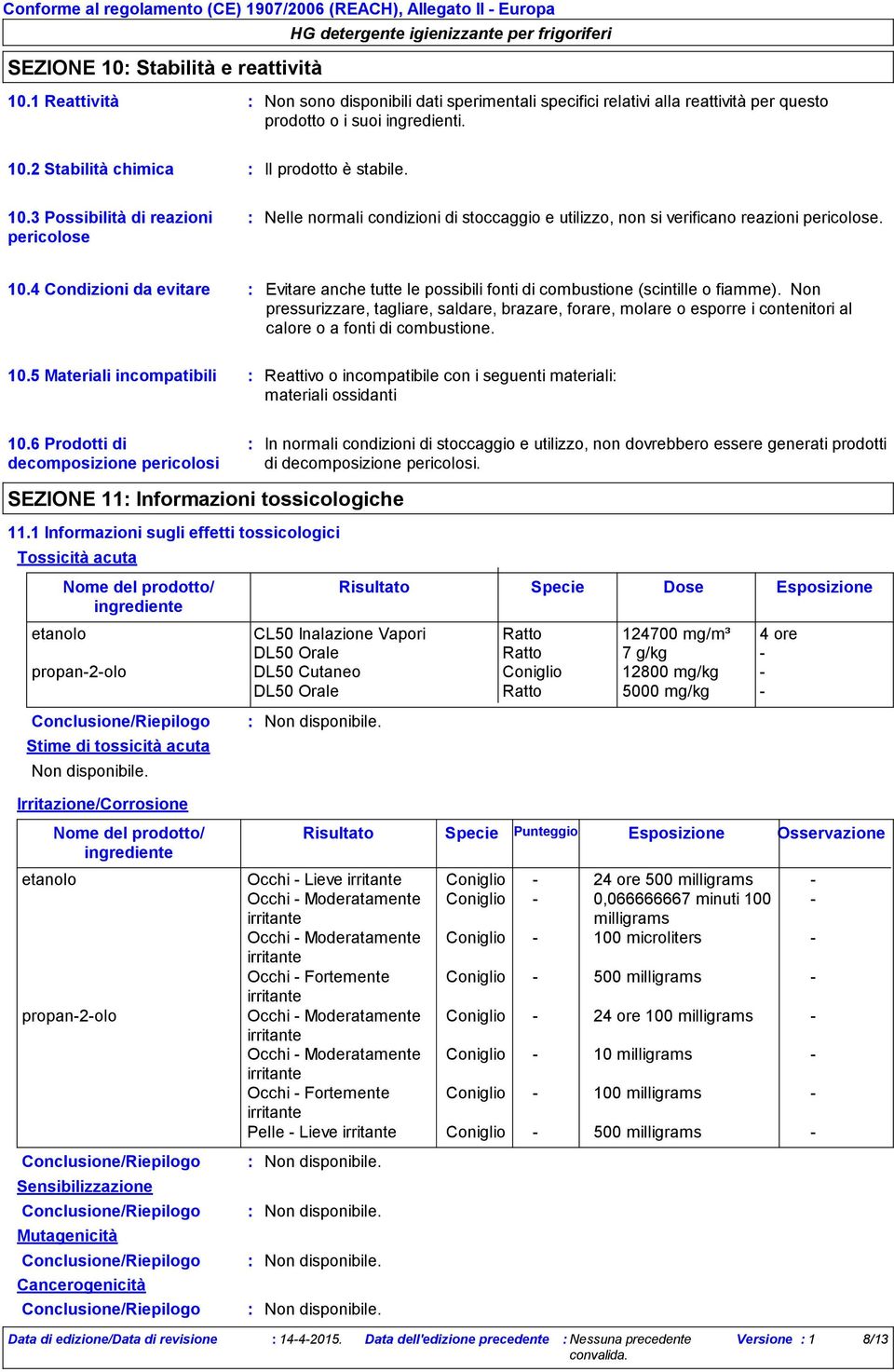 4 Condizioni da evitare Evitare anche tutte le possibili fonti di combustione (scintille o fiamme).