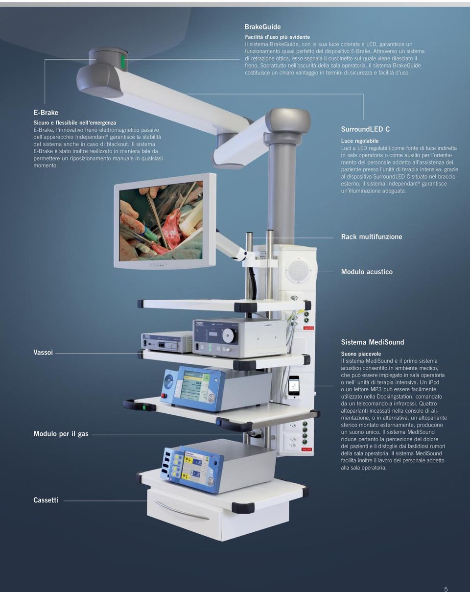 Soprattutto nell oscurità della sala operatoria, il sistema BrakeGuide costituisce un chiaro vantaggio in termini di sicurezza e facilità d uso.