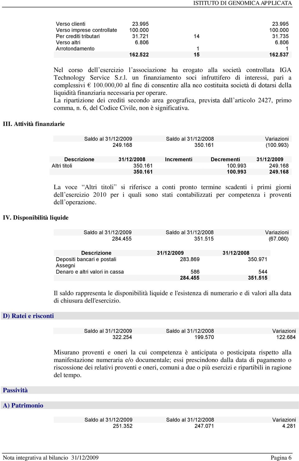 000,00 al fine di consentire alla neo costituita società di dotarsi della liquidità finanziaria necessaria per operare.