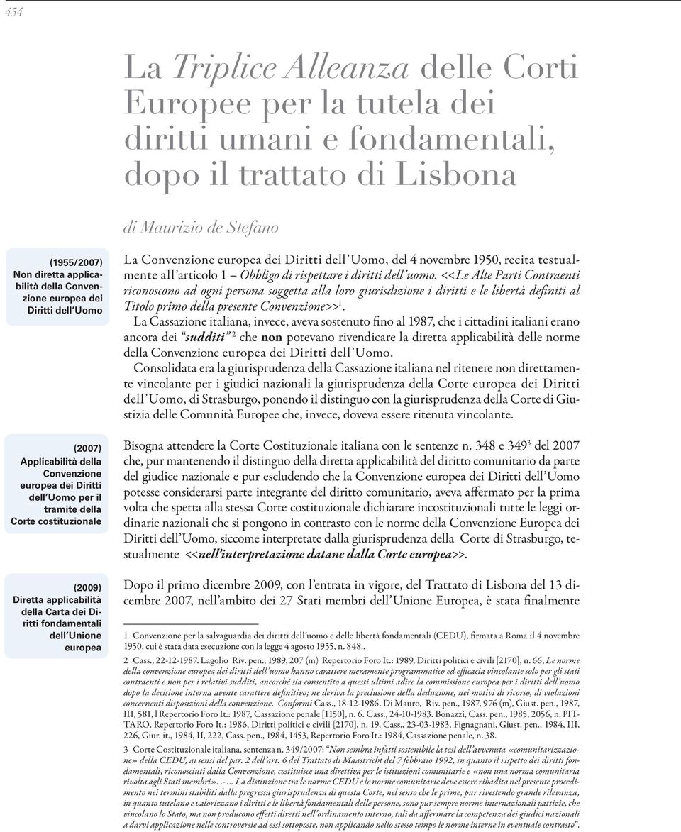 fondamentali dell Unione europea La Convenzione europea dei Diritti dell Uomo, del 4 novembre 1950, recita testualmente all articolo 1 Obbligo di rispettare i diritti dell uomo.