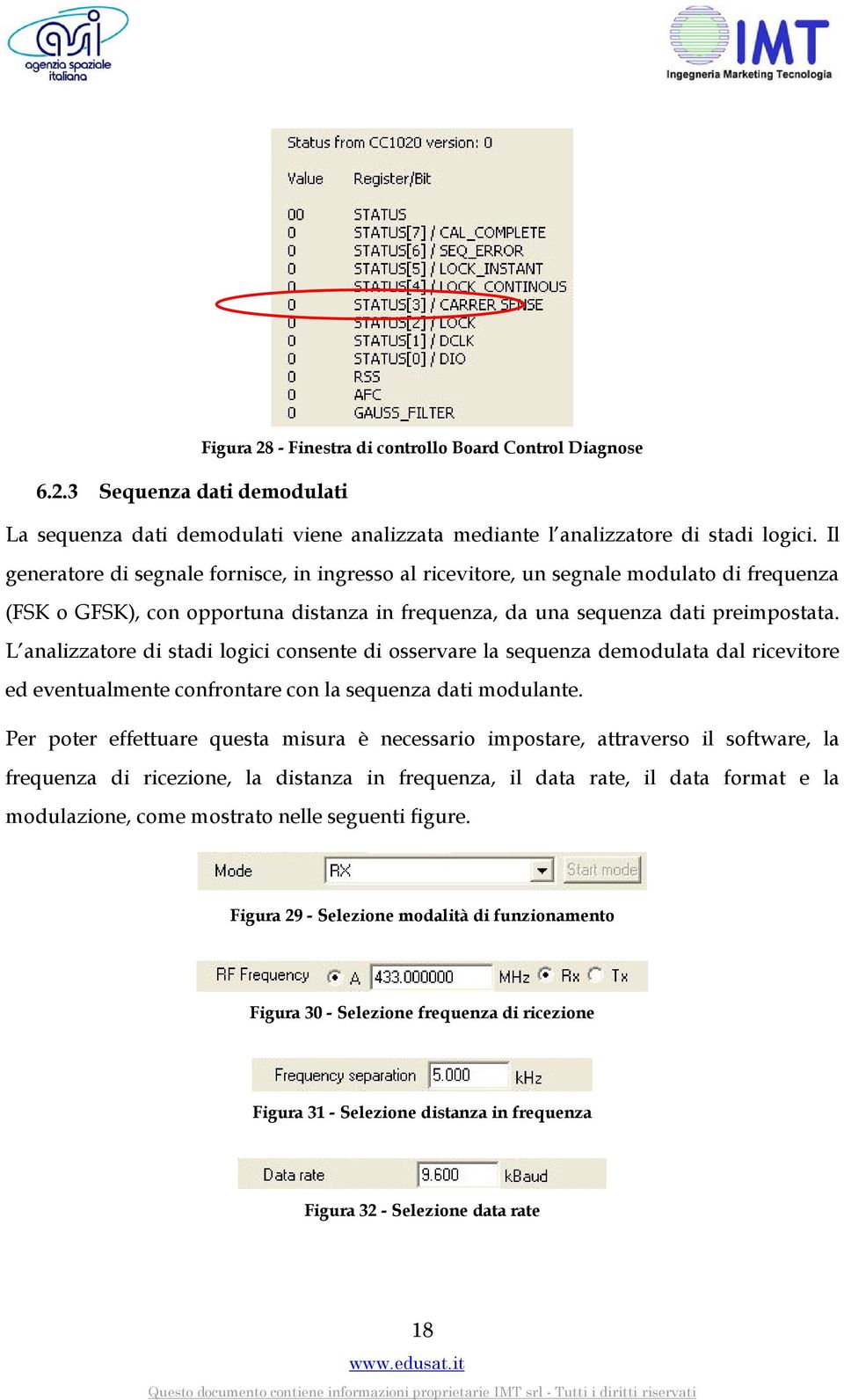 L analizzatore di stadi logici consente di osservare la sequenza demodulata dal ricevitore ed eventualmente confrontare con la sequenza dati modulante.