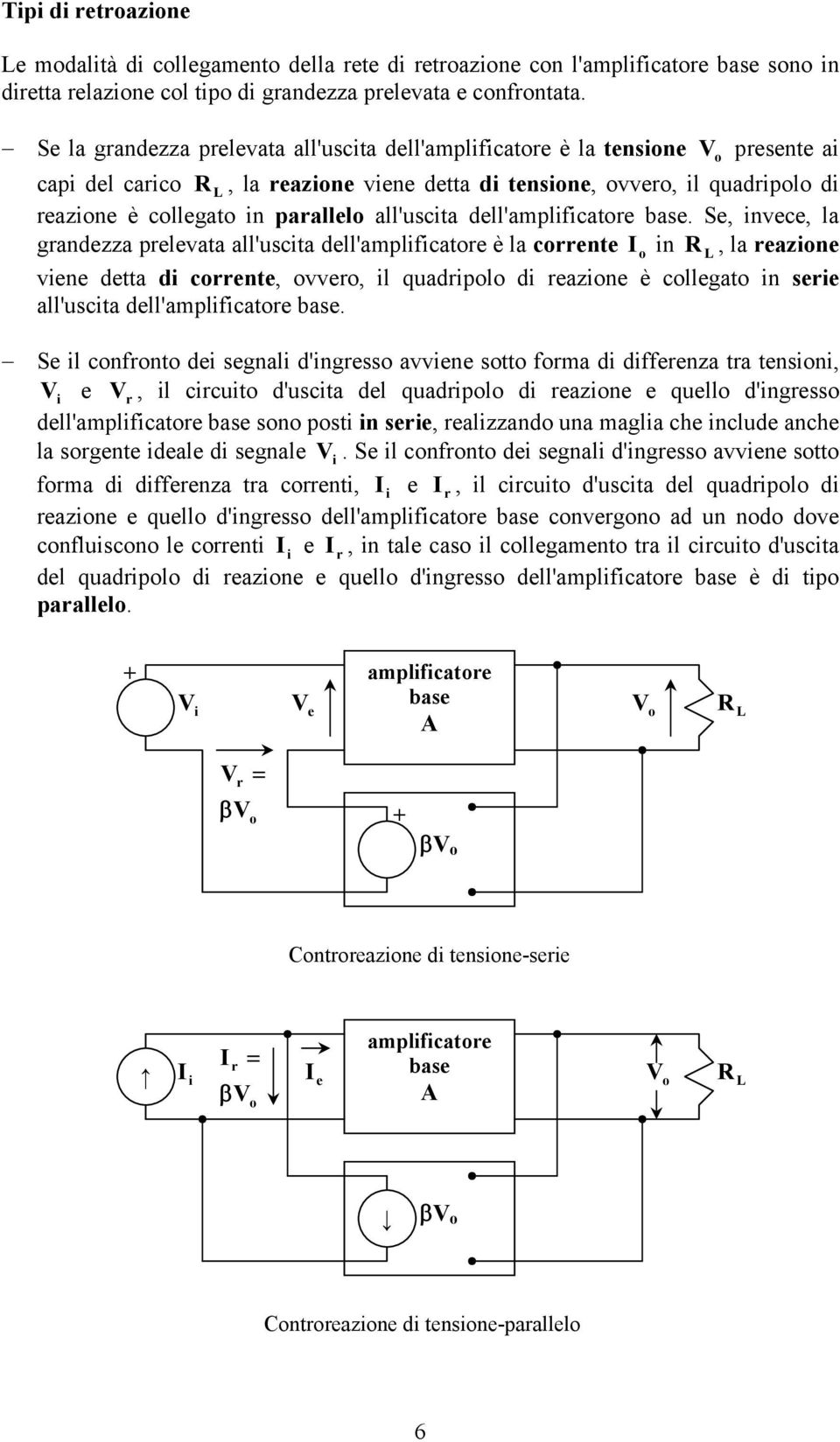 S, nvc, la gandzza plvata all'uscta dll'amplcat è la cnt n, la azn vn dtta d cnt, vv, l quadpl d azn è cllgat n s all'uscta dll'amplcat bas.