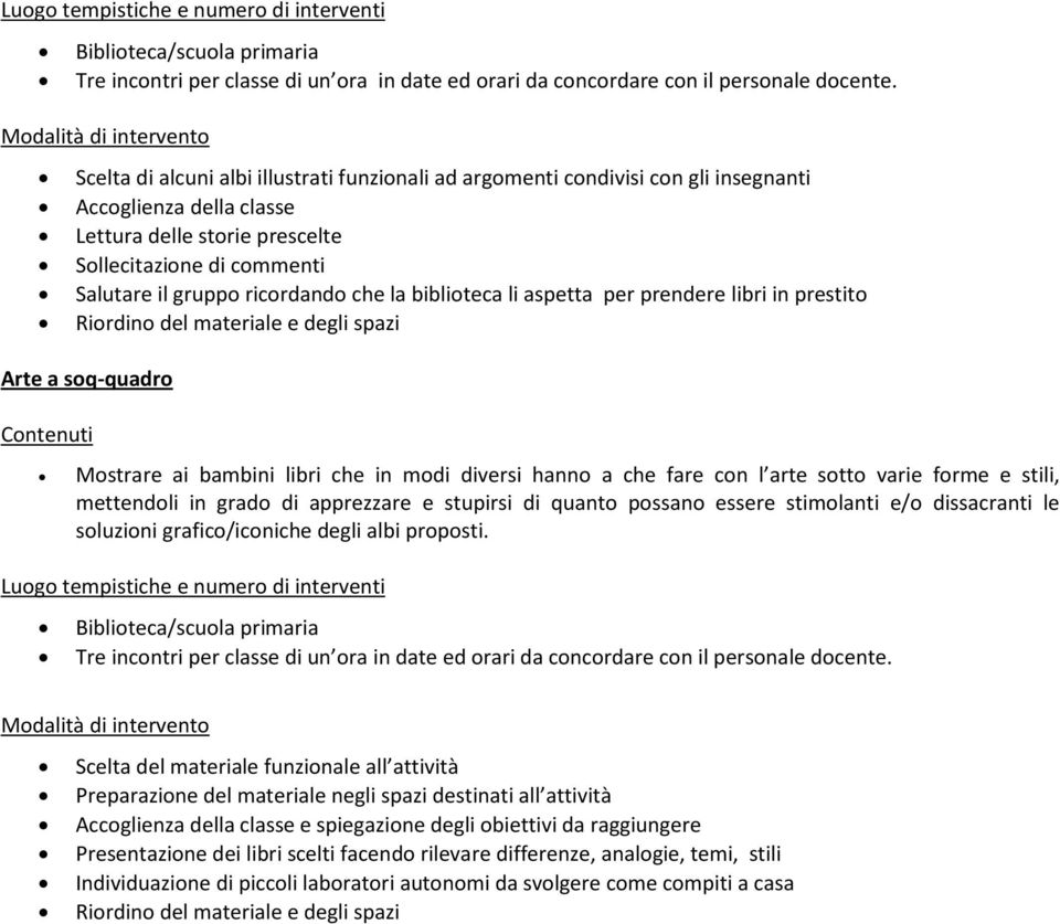 che la biblioteca li aspetta per prendere libri in prestito Riordino del materiale e degli spazi Arte a soq-quadro Mostrare ai bambini libri che in modi diversi hanno a che fare con l arte sotto