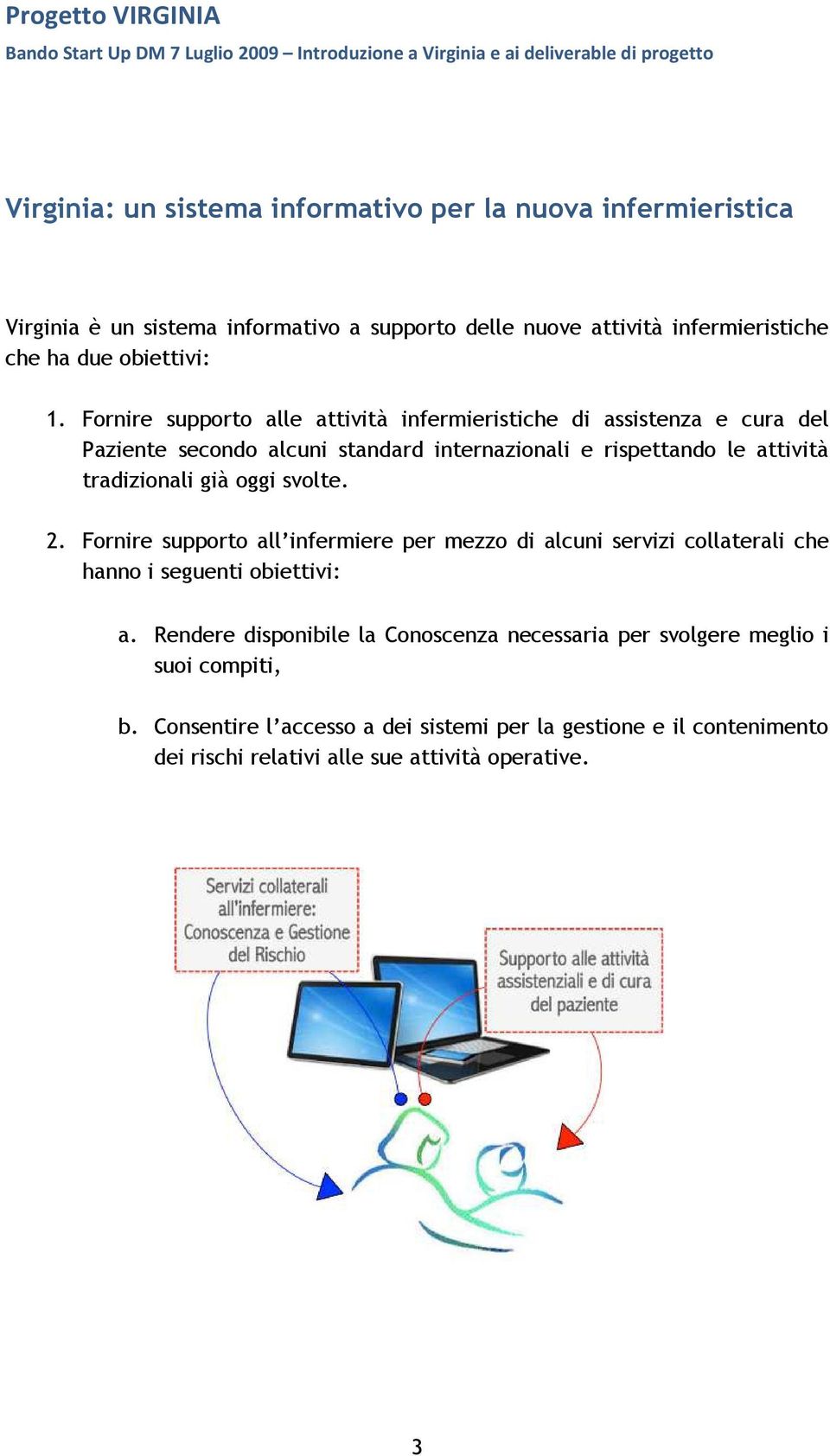 Fornire supporto alle attività infermieristiche di assistenza e cura del Paziente secondo alcuni standard internazionali e rispettando le attività tradizionali già