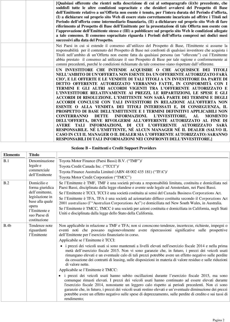 Periodo dell offerta come intermediario finanziario, (II) a dichiarare sul proprio sito Web di fare riferimento al Prospetto di Base dell Emittente per la presentazione di tale Offerta non esente con