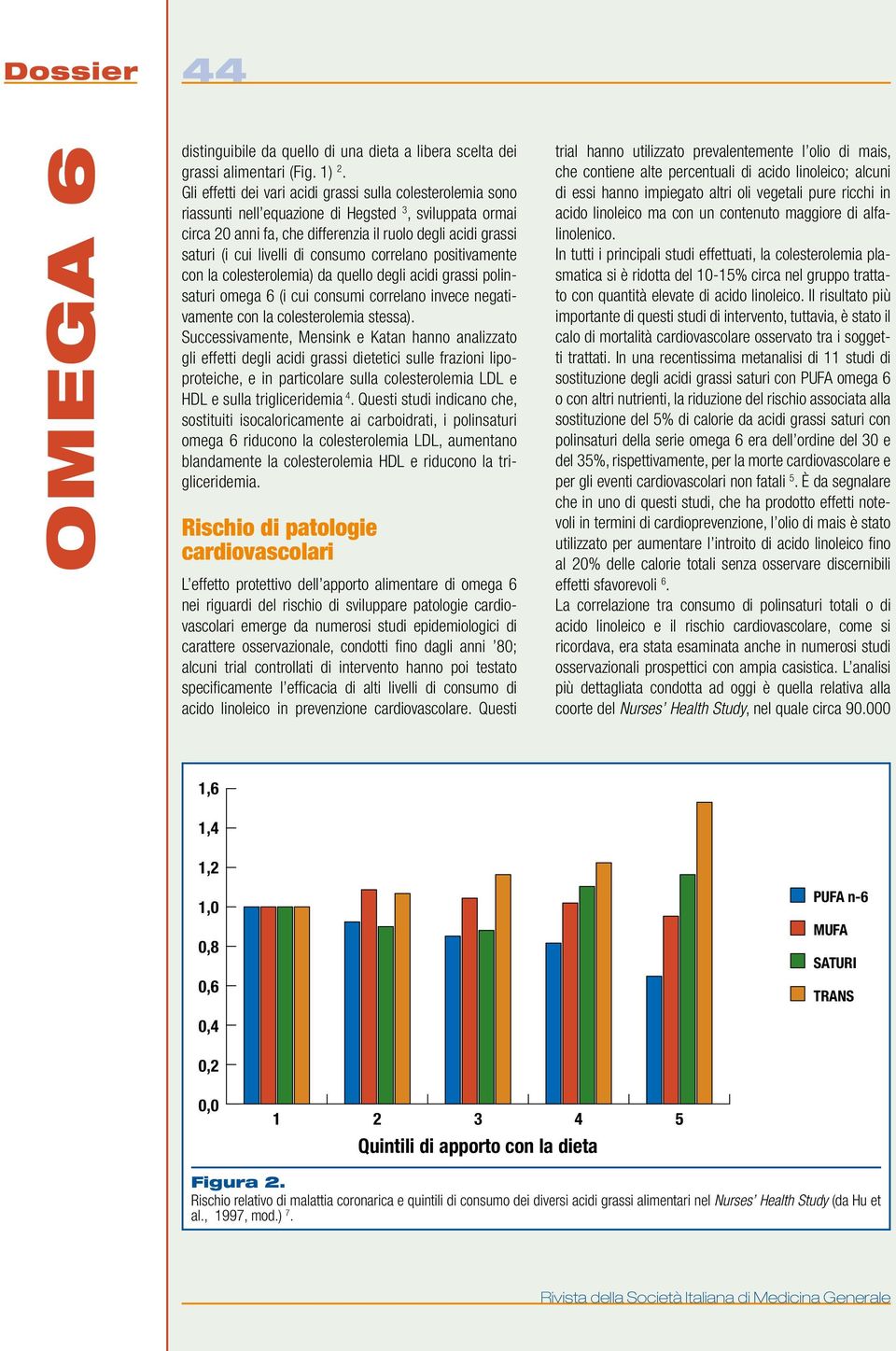 di consumo correlano positivamente con la colesterolemia) da quello degli acidi grassi polinsaturi omega 6 (i cui consumi correlano invece negativamente con la colesterolemia stessa).