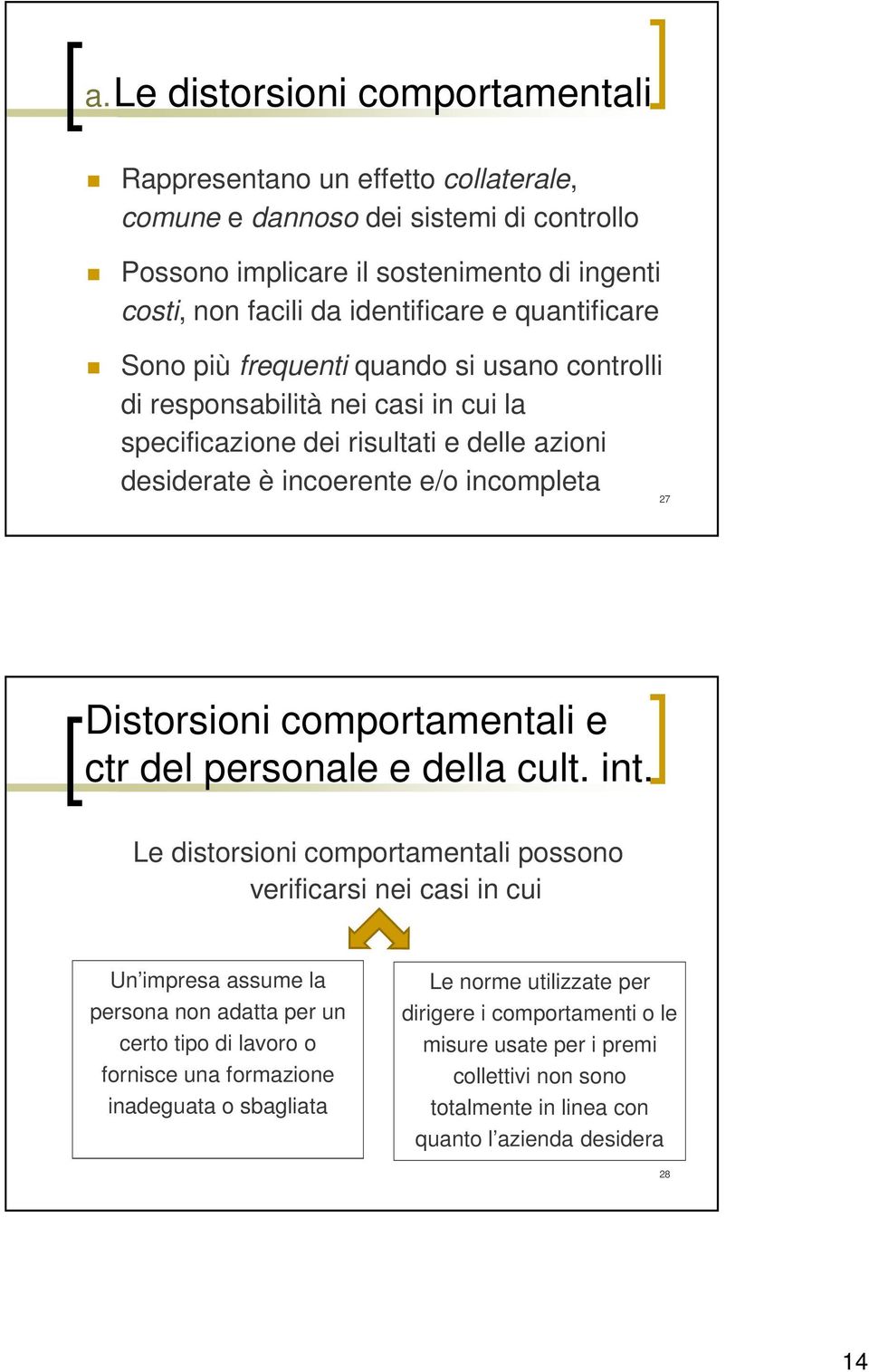 comportamentali e ctr del personale e della cult. int.