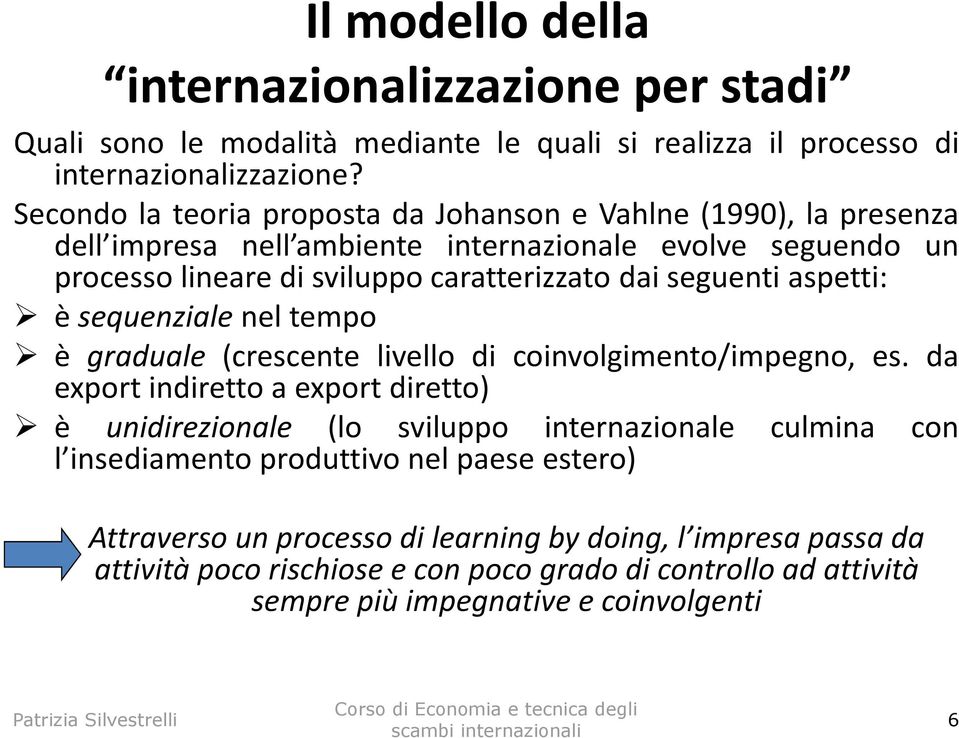 seguenti aspetti: è sequenziale nel tempo è graduale (crescente livello di coinvolgimento/impegno, es.