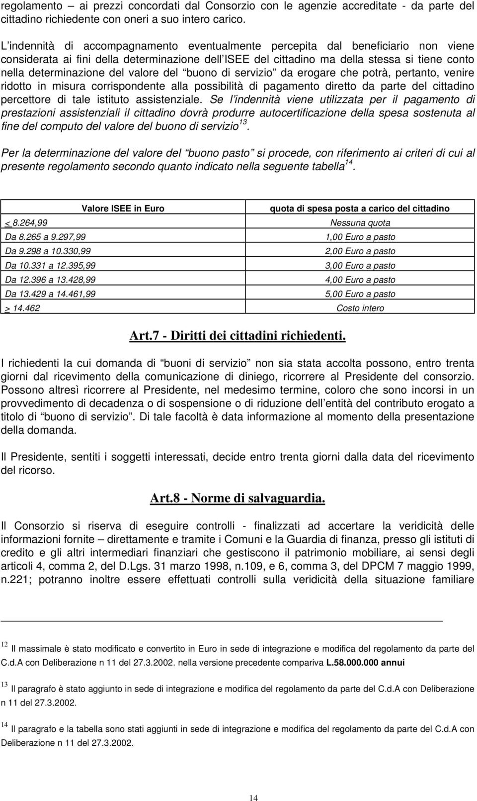 del valore del buono di servizio da erogare che potrà, pertanto, venire ridotto in misura corrispondente alla possibilità di pagamento diretto da parte del cittadino percettore di tale istituto