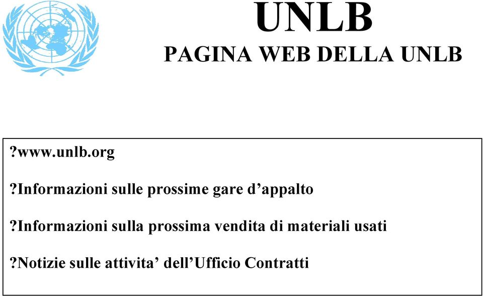 informazioni sulla prossima vendita di