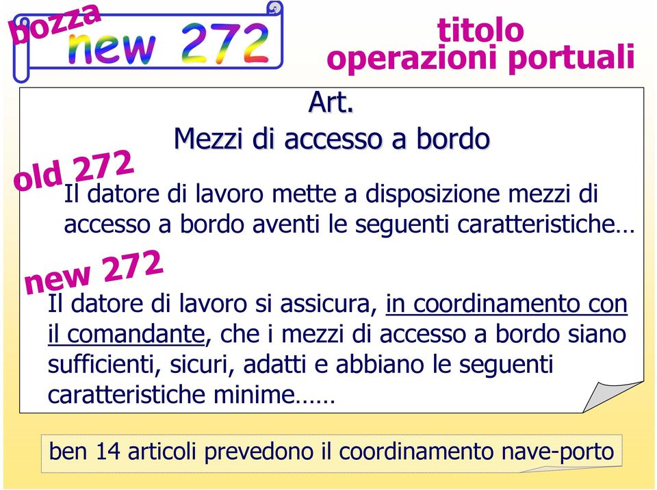 seguenti caratteristiche new 272 titolo operazioni portuali Il datore di lavoro si assicura, in