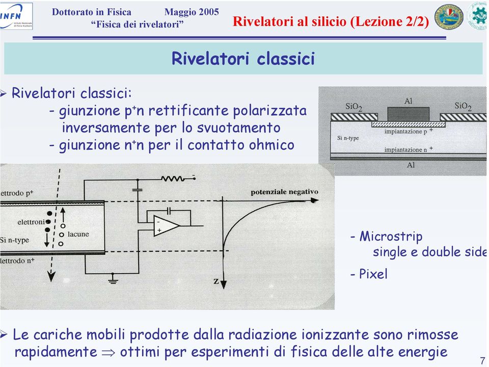 ohmico - Microstrip single e double side - Pixel Le cariche mobili prodotte dalla