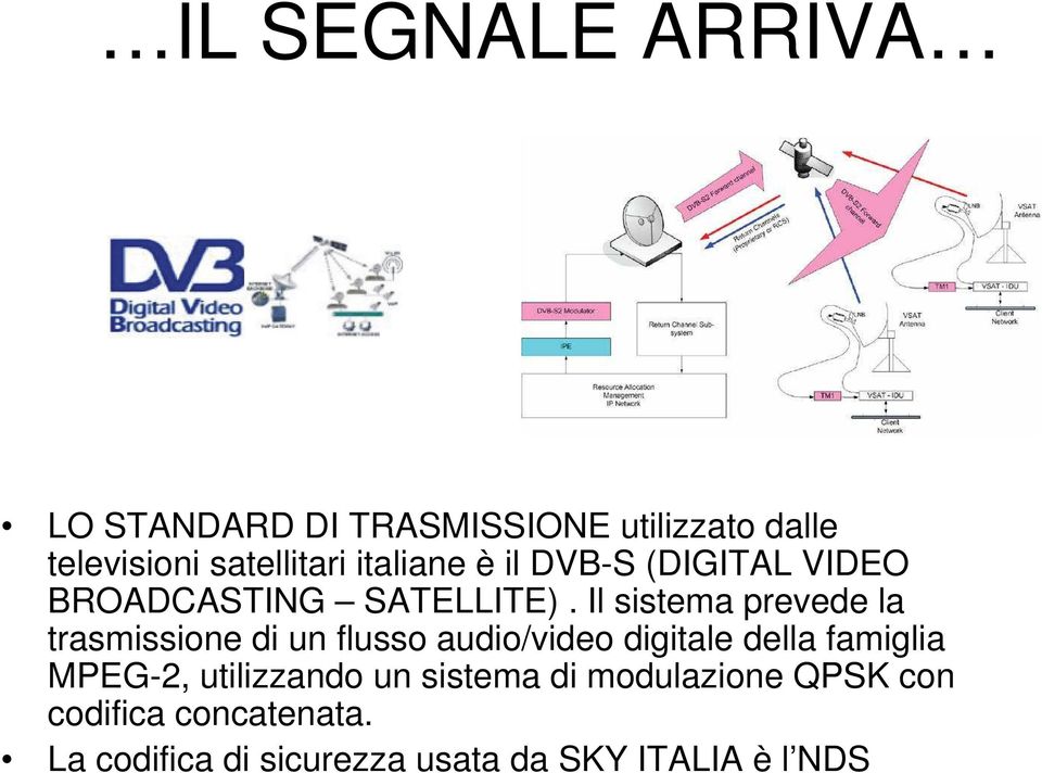 Il sistema prevede la trasmissione di un flusso audio/video digitale della famiglia